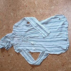 Billabong Beach Hoodie Lace-up Tunic in Black & White Size M